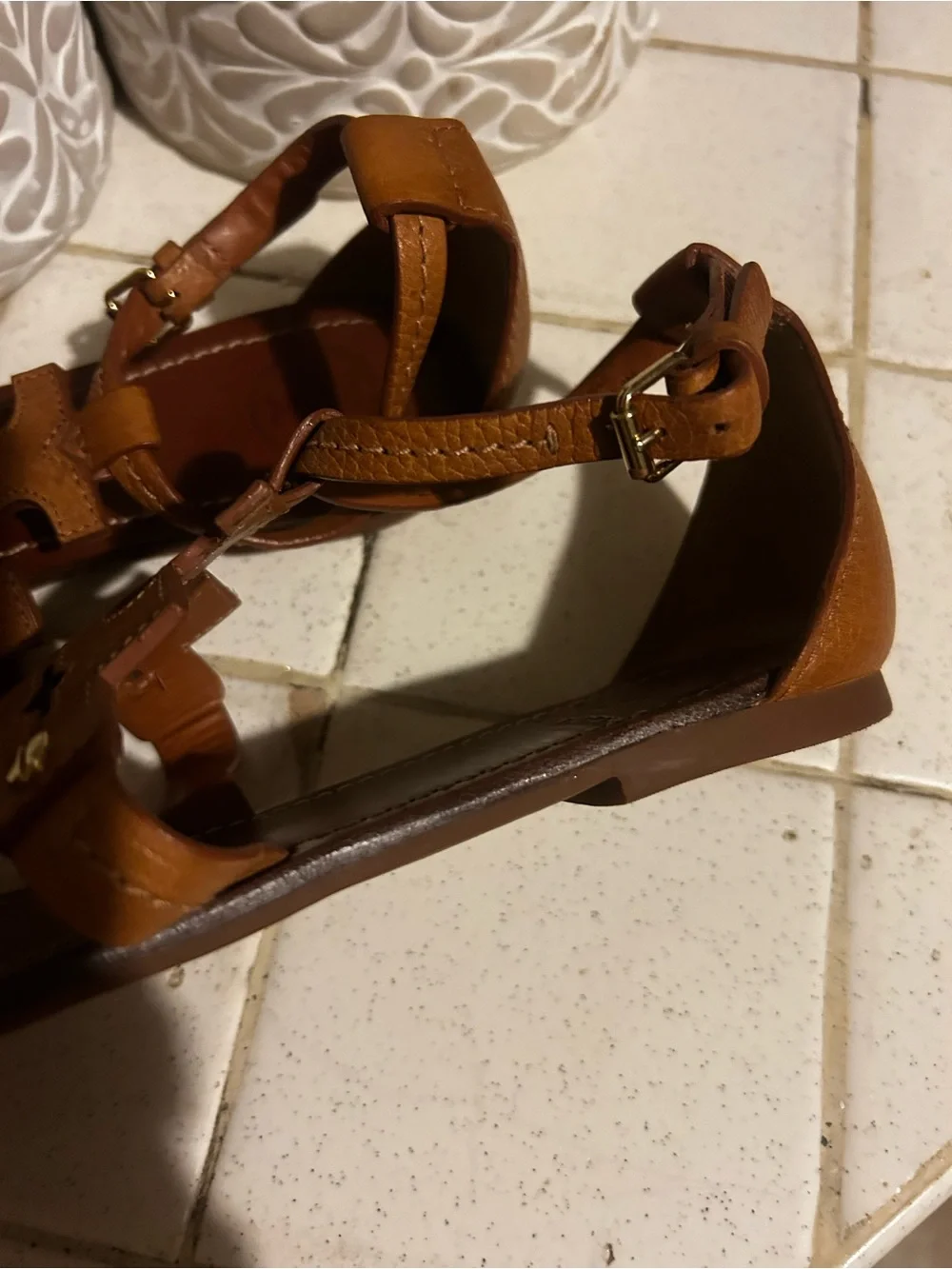 Tory Burch Brown Leather Phoebe Gladiator Sandals